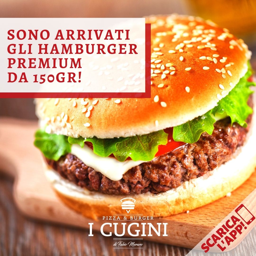 Nel nostro Menù Burger SONO ARRIVATI GLI HAMBURGER QUALITA’ PREMIUM DI SCOTTONA DA 150GR!